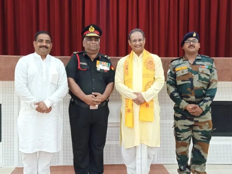 Major General Shri NS Rajpurohit ji arrived on the university campus