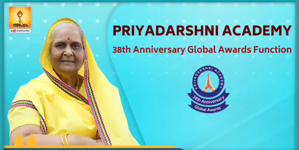 Shraddhaya Shailbala Pandya ji was honoured by the Priyadarshini Academy in the ’38th Global Award Ceremony