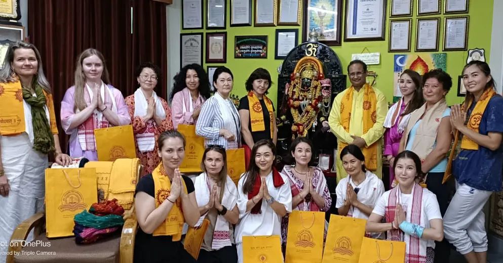 Students of Swami Vivekananda Cultural Center, Kazakhstan arrived at university campus for Yoga and Ayurveda Training.